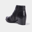 Bottines en cuir &agrave; talons 4 cm noir femme