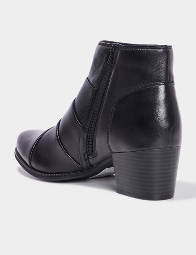 Bottines en cuir à talons 4 cm noir femme