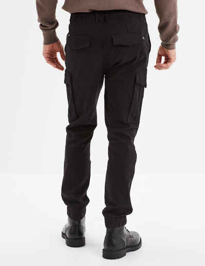 Pantalon cargo slim coton Liberto noir homme