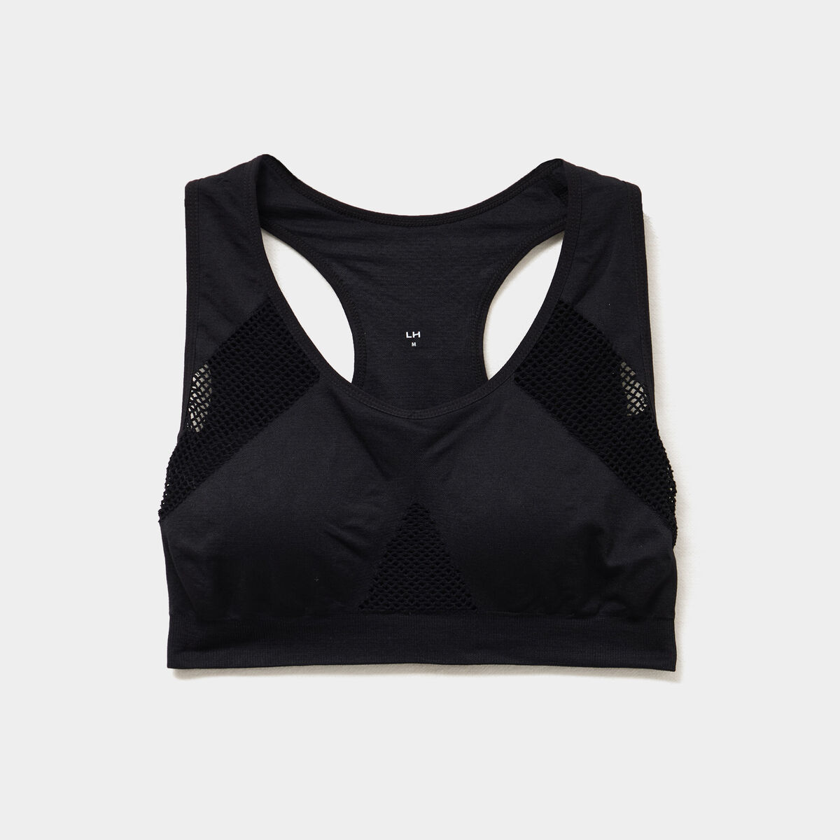 Brassière sport microfibre dos nageur noir femme
