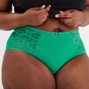 Shorty en coton vert menthe femme grande taille