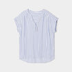 Blouse col en V manches courtes ecru femme grande taille