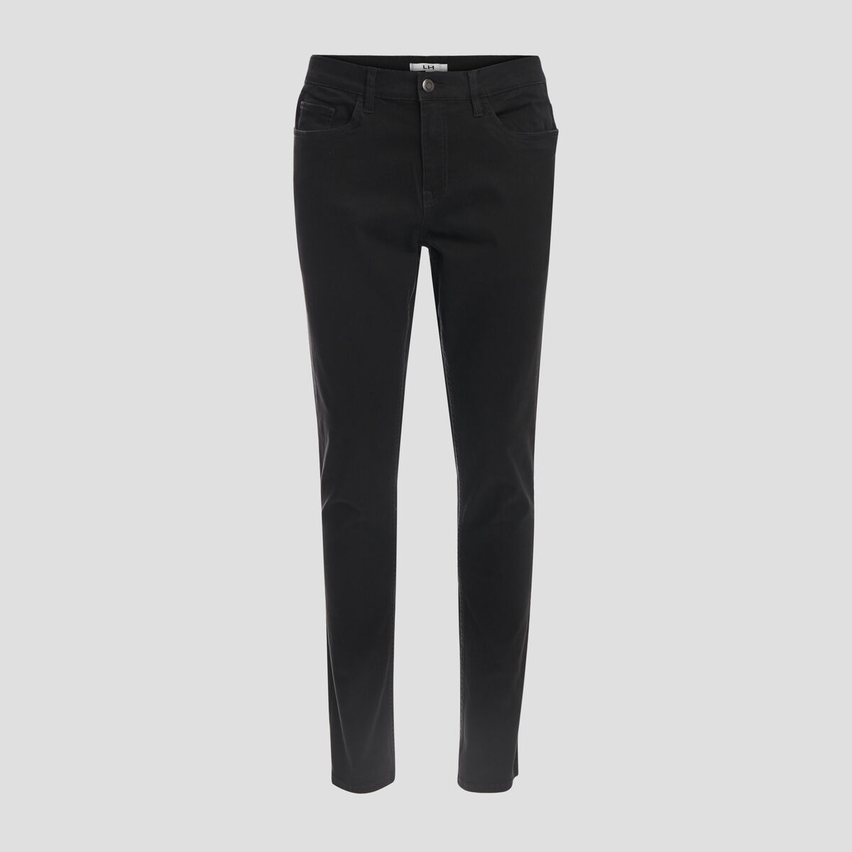 Pantalon droit en coton stretch gris fonc&eacute; homme