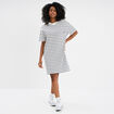 Robe t-shirt manches courtes coton ecru femme
