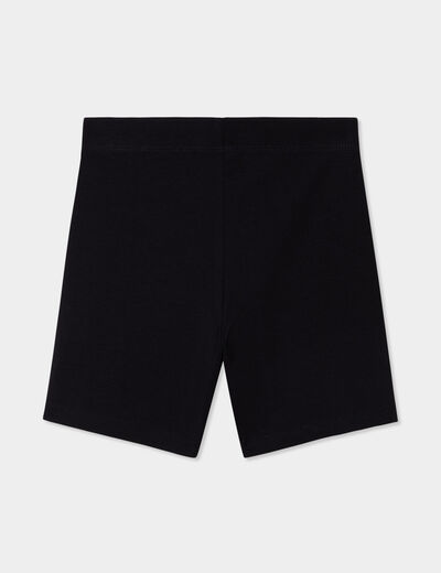 Legging short coton taille élastiquée noir fille