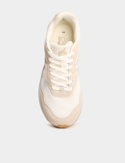 Baskets running de sport &agrave; lacets sable homme