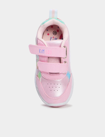 Baskets running semelles lumineuses rose fille