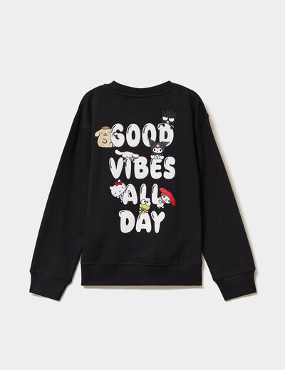 Sweat manches longues Hello Kitty noir fille