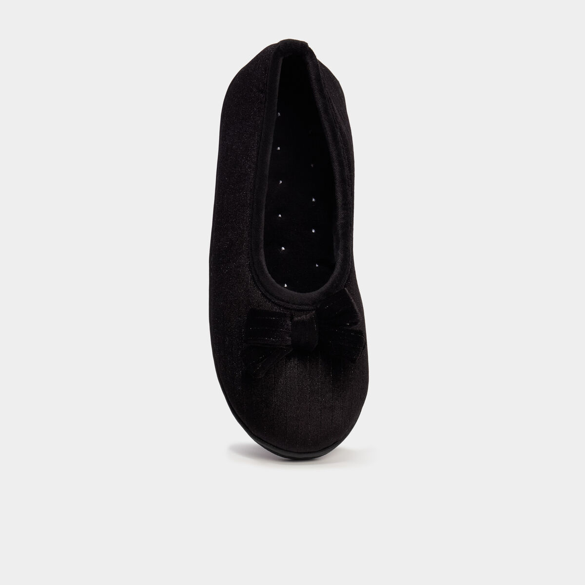 Chaussons ballerines avec noeuds noir femme