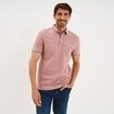 Polo piqu&eacute; manches courtes coton vieux rose homme