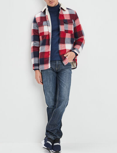 Pull avec col roulé bleu marine homme