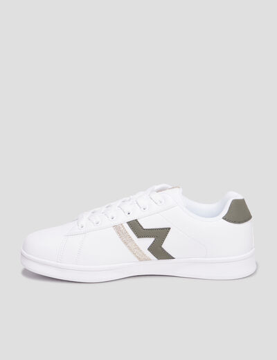 Tennis à lacets détails pailletés Creeks vert kaki femme