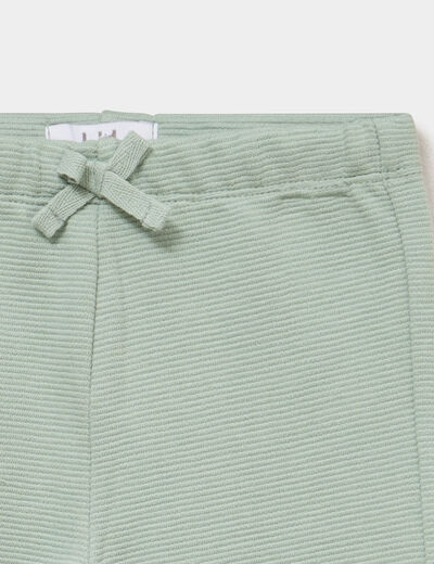 Short molletonn&eacute; coton vert pastel b&eacute;b&eacute; gar&ccedil;on