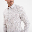 Chemise ajust&eacute;e manches longues ecru homme