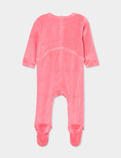 Dors-bien boutonné avec manches longues rose corail bébé fille
