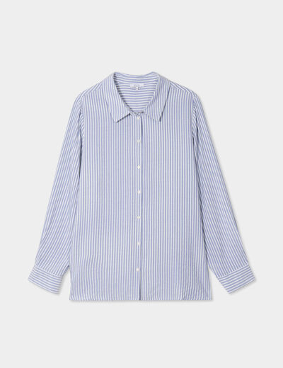 Chemise manches longues bleu marine femme grande taille