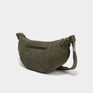 Sac banane effet velours c&ocirc;tel&eacute; vert kaki femme