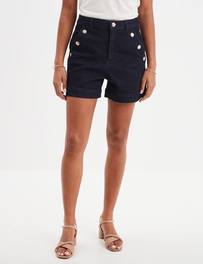 Short en jean poches à pont denim brut femme