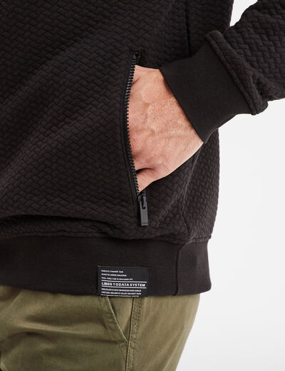 Sweat à capuche hoodie 2 poches zippées noir homme