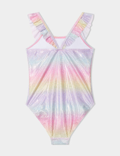 Maillot de bain une pi&egrave;ce &agrave; volants rose fille