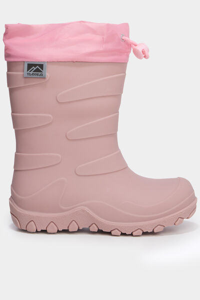 Bottes de pluie doubl&eacute;es rose fille