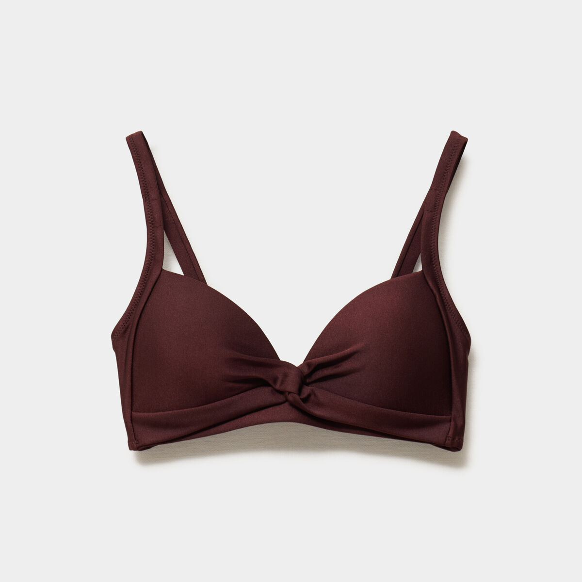 Haut de maillot de bain embo&icirc;tant padd&eacute; marron femme