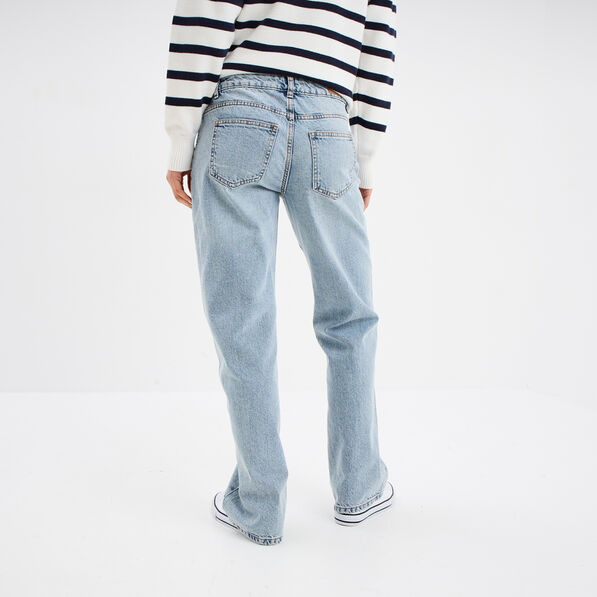 jeans large taille basse coton creeks denim triple stone femme Jeans large taille basse coton Creeks denim triple stone femme