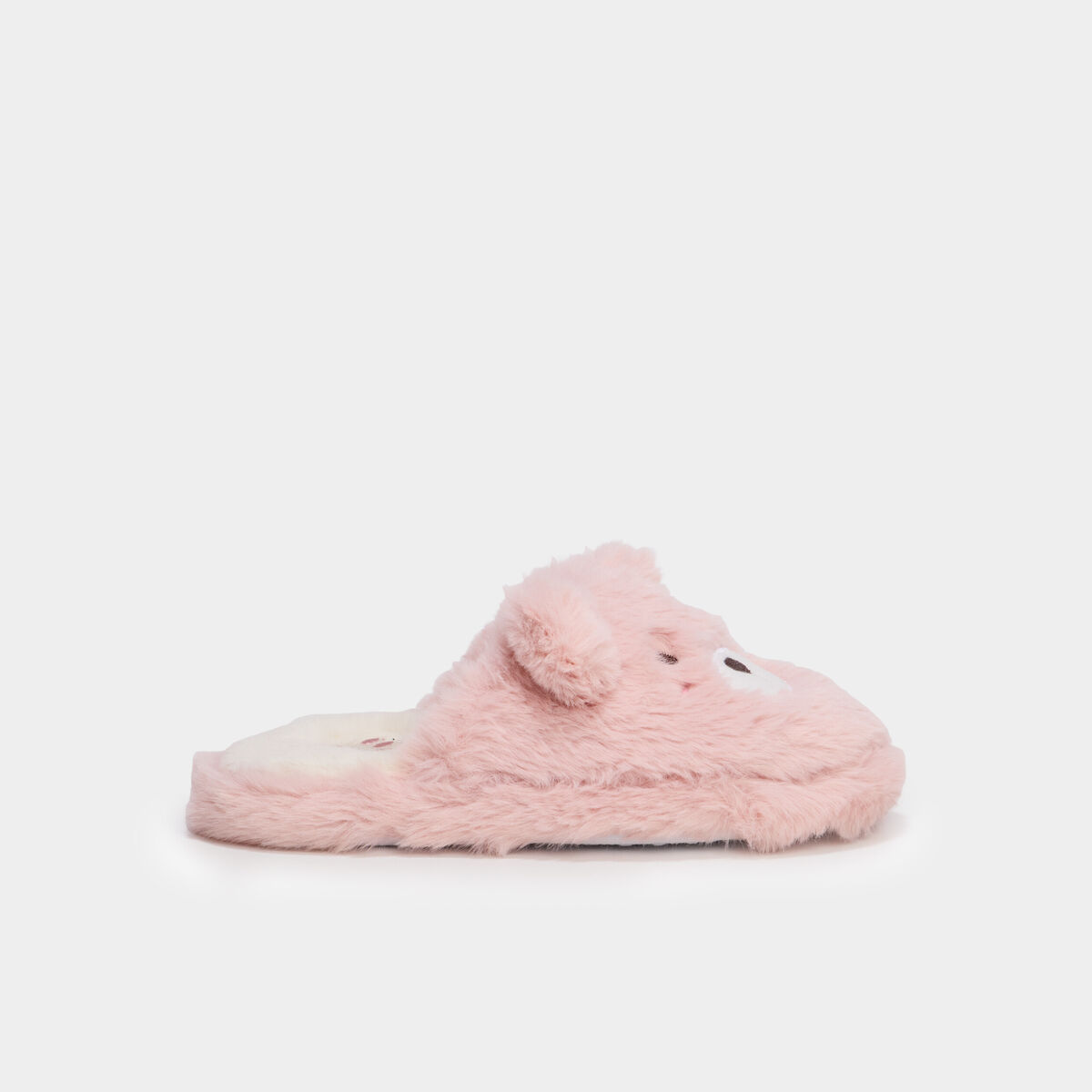 Chaussons mules effet fausse fourrure mauve fille