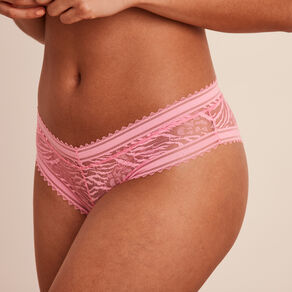Shorty en dentelle rose femme