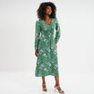 Robe longue empire manches longues vert menthe femme