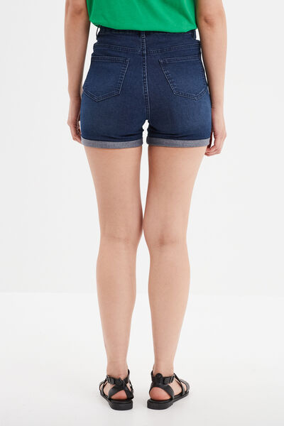 Short en jean slim denim brut femme