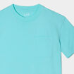 T-shirt oversize 1 poche manches courtes bleu turquoise garçon