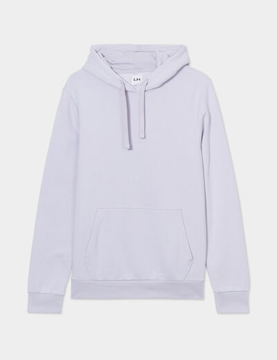 Sweat molleton à capuche hoodie parme homme