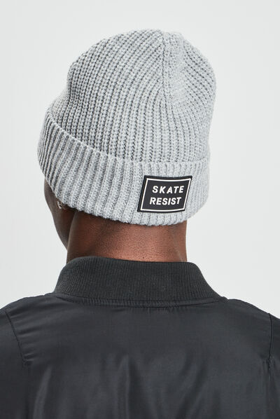 Bonnet gris clair homme