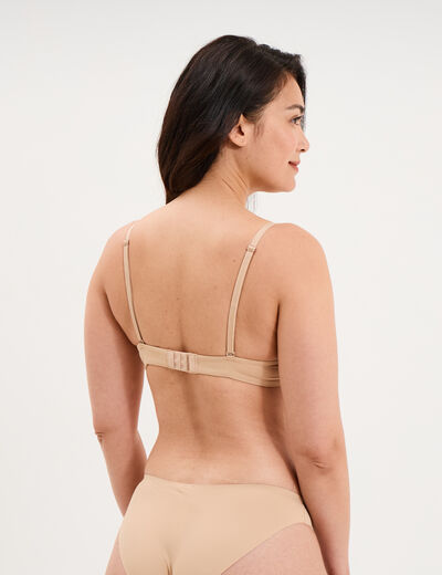 Soutien-gorge corbeille padd&eacute; microfibre beige femme