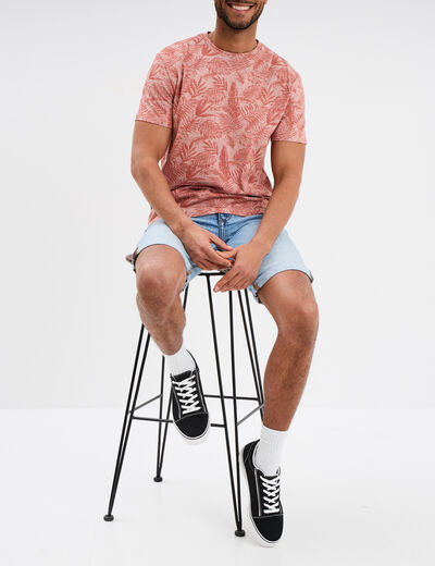 T-shirt manches courtes col rond vieux rose homme