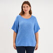 Pull manches courtes bleu femme grande taille