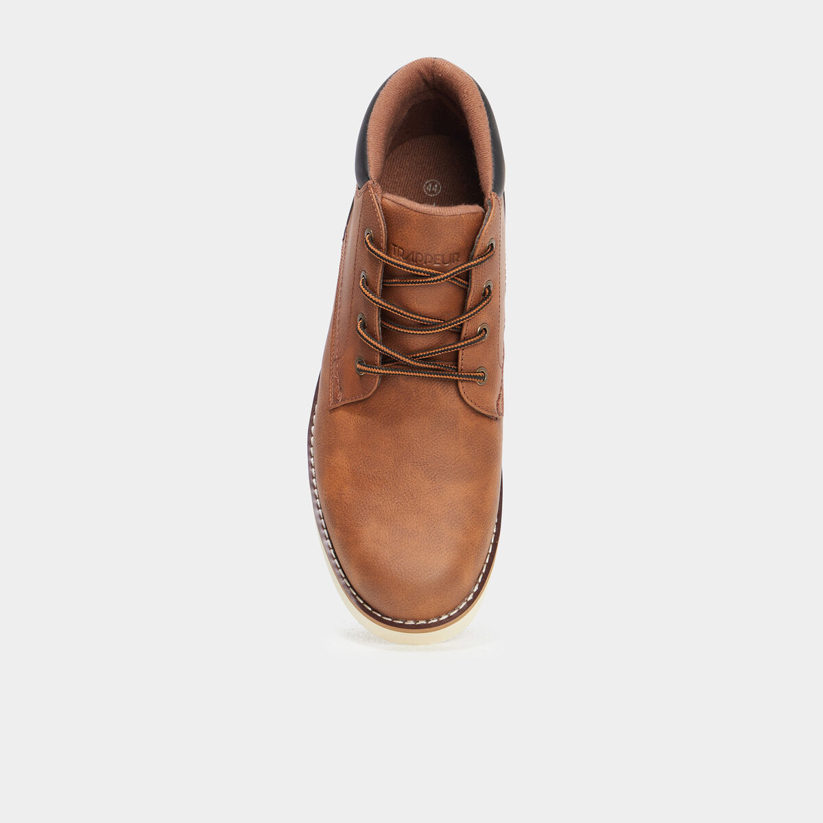 Bottines &agrave; lacets effet similicuir marron homme