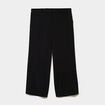 Pantalon effet cr&ecirc;pe long coupe large noir femme grande taille