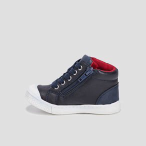Baskets montantes zippées bleu marine bébé garçon