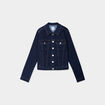 Veste en jean ajust&eacute;e boutonn&eacute;e denim brut femme