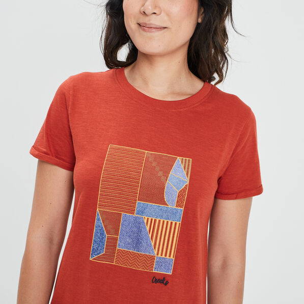 t shirt manches courtes creeks orange fonce femme T-shirt manches courtes Creeks orange foncé femme