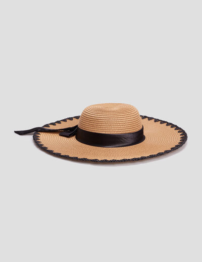 Capeline avec noeud marron femme