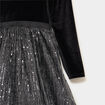 Robe buste velours bas tulle paillet&eacute; noir fille