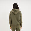 Sweat hoodie 1 poche &agrave; capuche vert kaki femme
