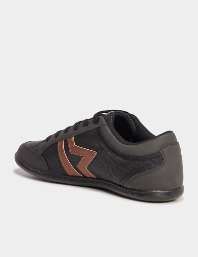 Tennis basses à lacets noir homme
