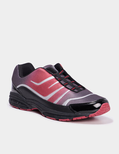 Baskets plates running élastiquées rouge homme