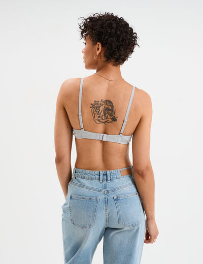 Soutien-gorge corbeille paddé gris femme