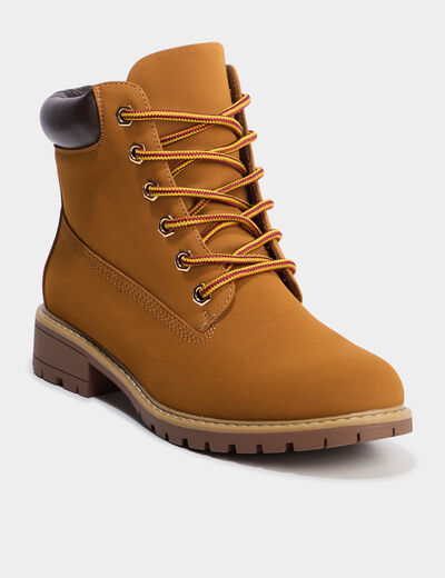 Bottines crantées marron clair femme