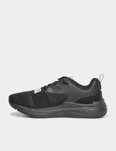 Baskets running lacets élastiqués Puma noir garçon